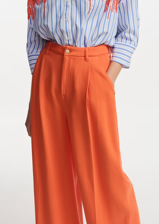 Orange wide-leg jeans