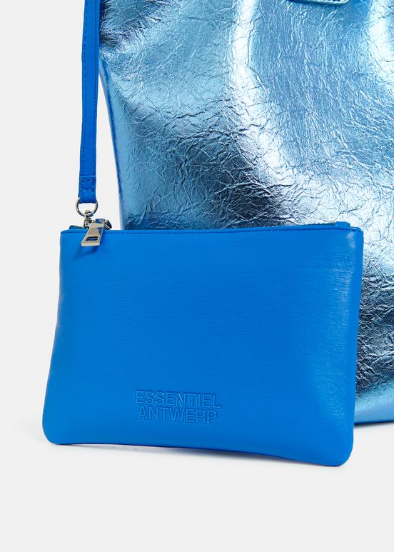 Blauer Metallic-Shopper