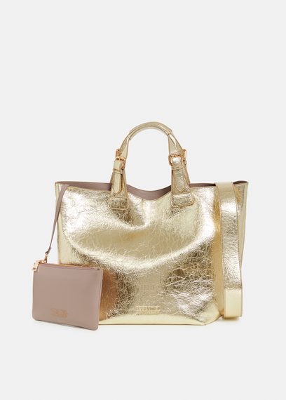 Gold metallic shopper bag