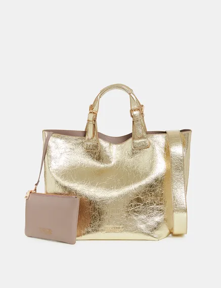 Shopper in metallic goud