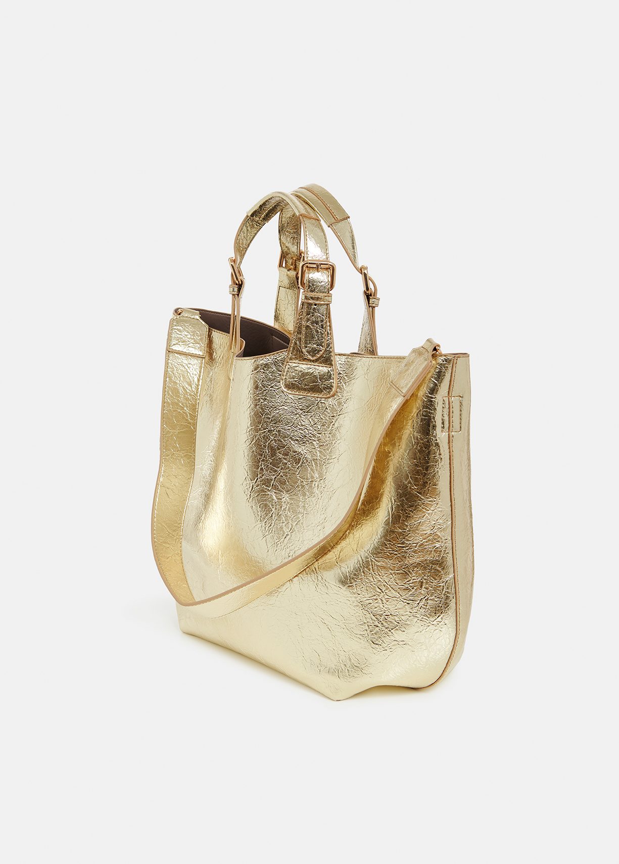 Shopper in metallic goud Essentiel Antwerp