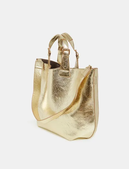 Shopper in metallic goud