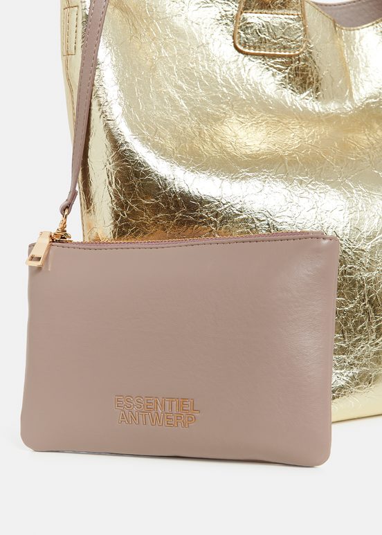 Gold metallic shopper bag