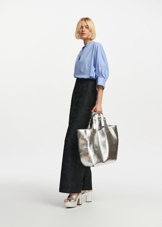 Shopper in metallic zilver