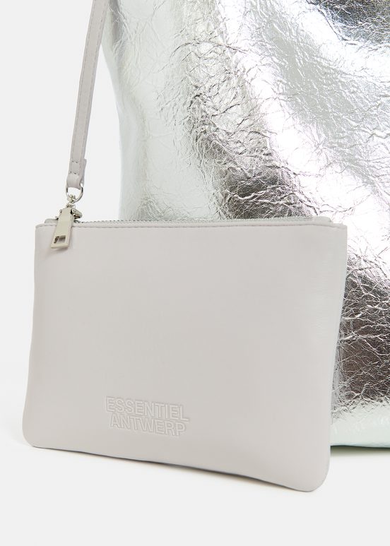 Shopper in metallic zilver