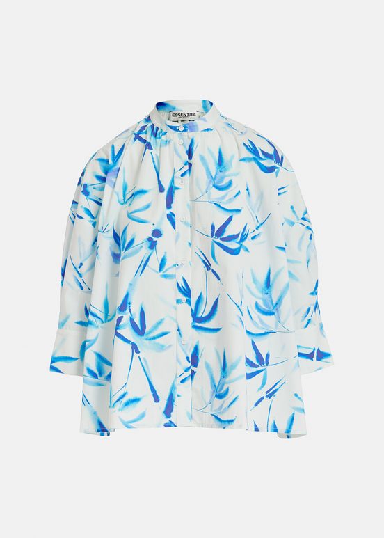 Off-white oversized cotton shirt with palm leaf print