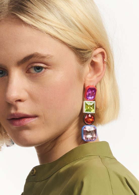 Multicolor rhinestone earrings