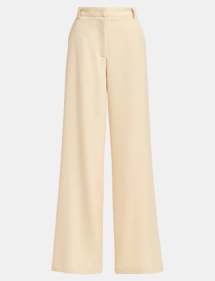 Ecru straight-leg pants