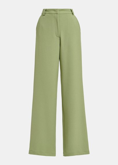 Light khaki straight-leg pants