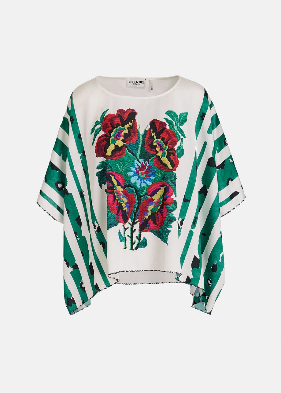 Kleurrijke oversized top met bloemenprint