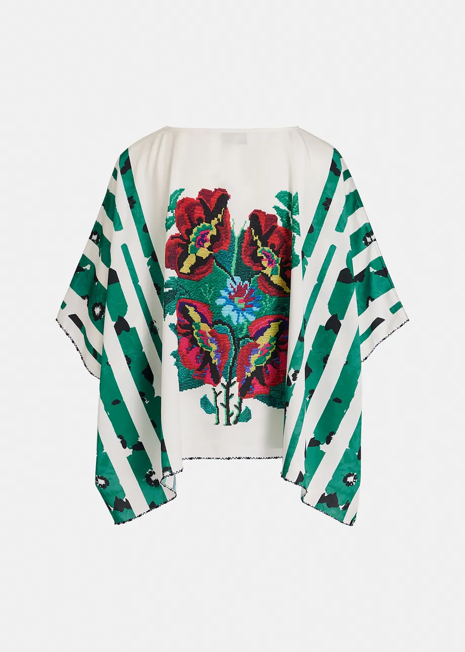 Kleurrijke oversized top met bloemenprint