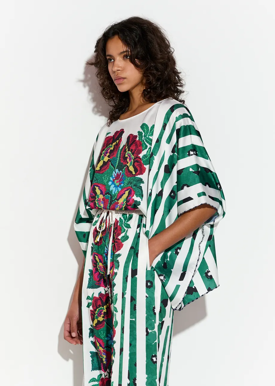 Kleurrijke oversized top met bloemenprint