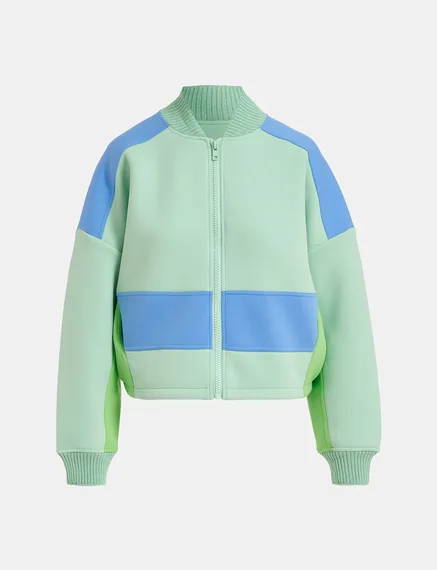 Veste de jogging vert menthe, bleue et verte