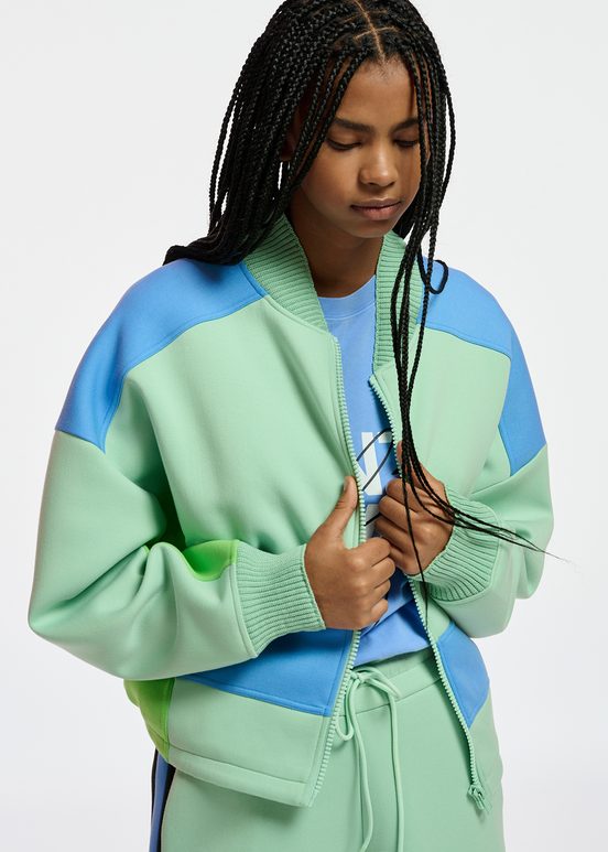 Veste de jogging vert menthe, bleue et verte