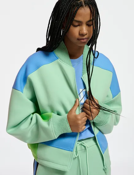 Veste de jogging vert menthe, bleue et verte