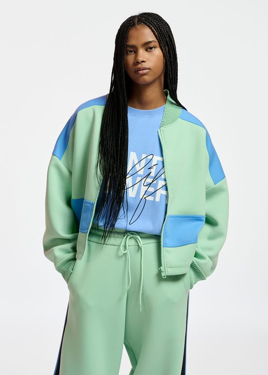 Mint green, blue and green track jacket