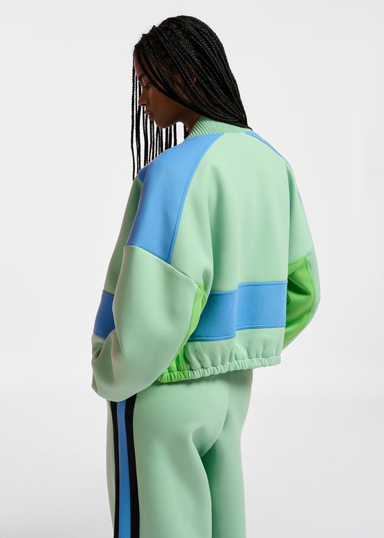 Mint green, blue and green track jacket