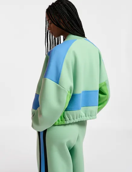 Mint green, blue and green track jacket