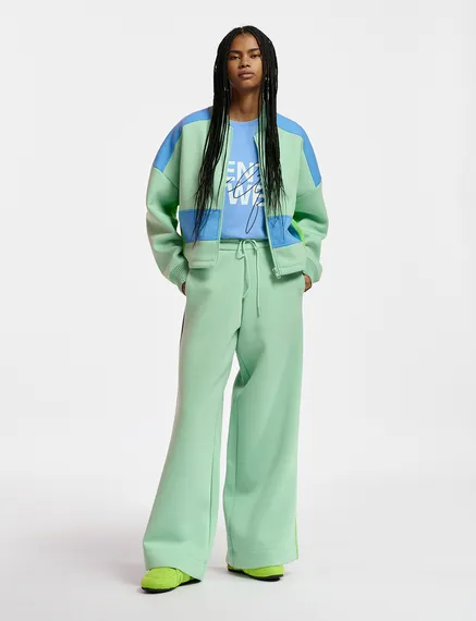 Mint green, blue and green track jacket