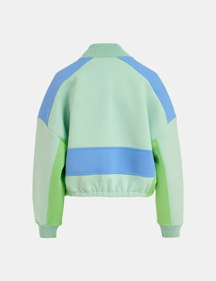 Mint green, blue and green track jacket