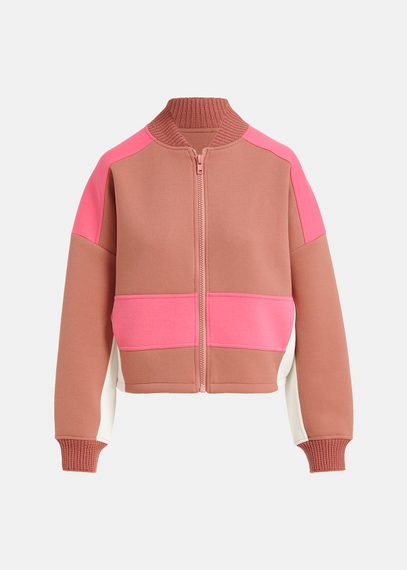 Altrosa, rosa und cremefarbene Trainingsjacke