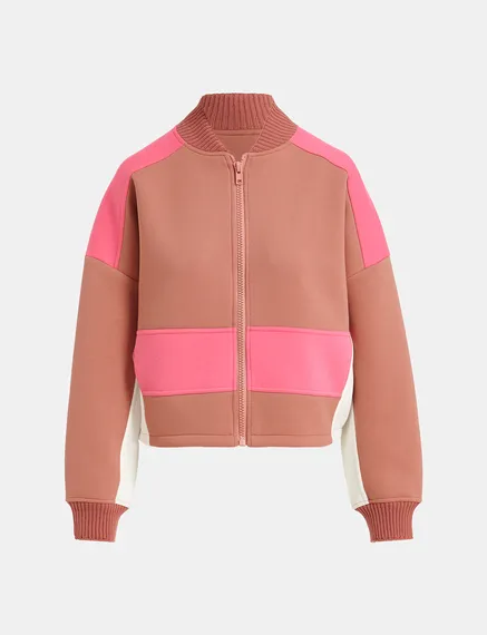 Veste de jogging vieux rose, rose et blanc cassé