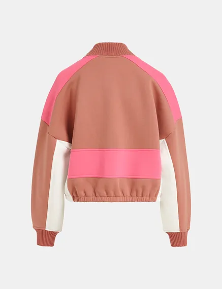 Veste de jogging vieux rose, rose et blanc cassé