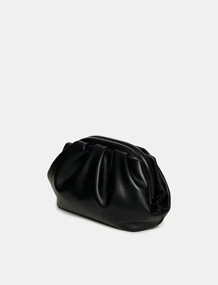 Pochette en cuir noire