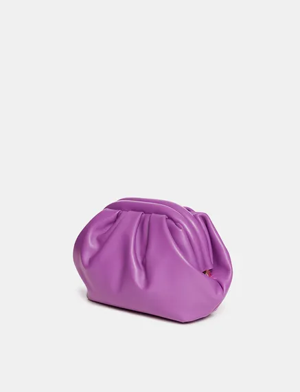 Purple leather pouch