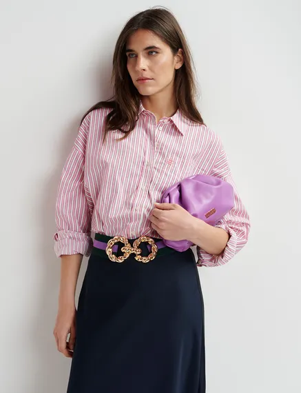 Pochette en cuir violette