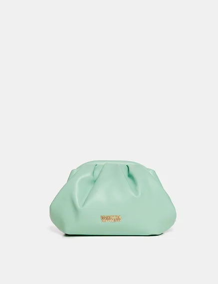 Mint green leather pouch