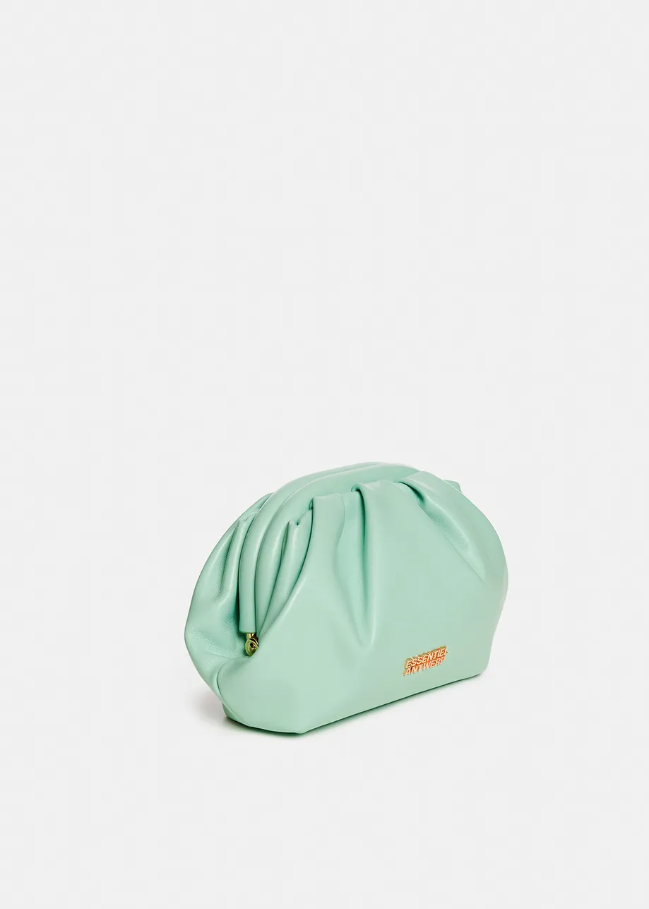 Mint green leather pouch