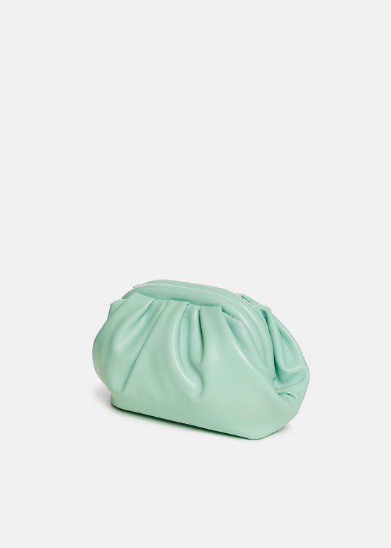 Mint green leather pouch