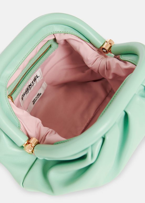 Mint green leather pouch