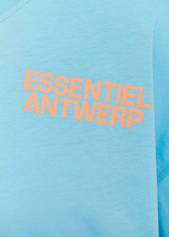 Blauw biokatoenen T-shirt met logo