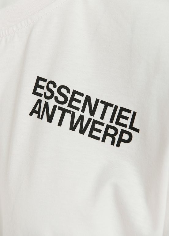 Gebroken wit biokatoenen T-shirt met logo