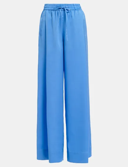 Pantalon bleu à jambes larges