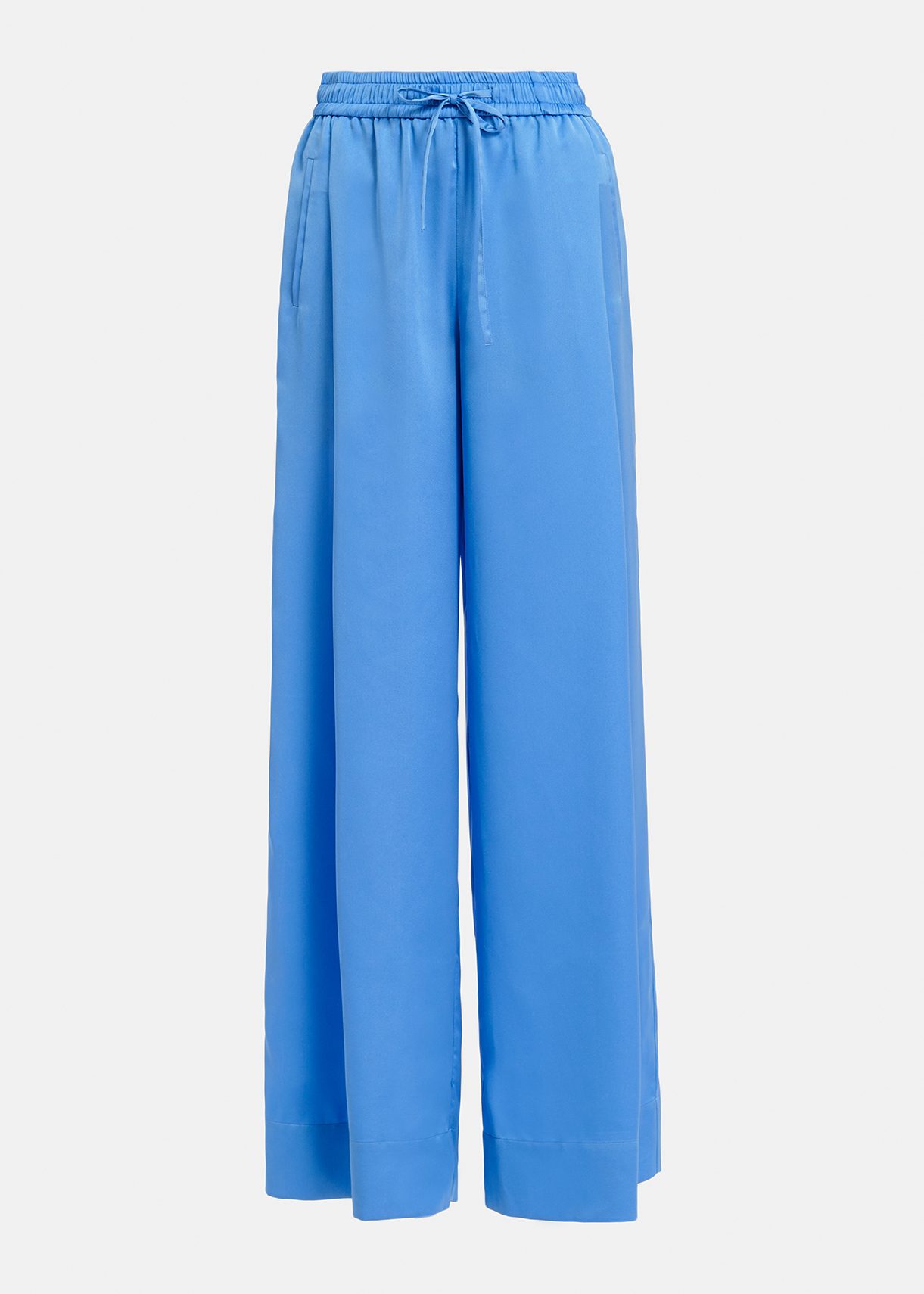 Blaue Hose mit weitem Bein