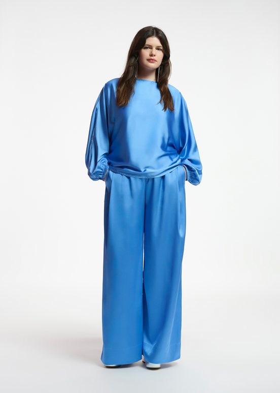 Blue wide-leg pants