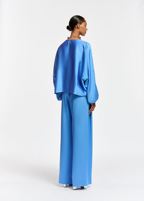 Blue wide-leg pants