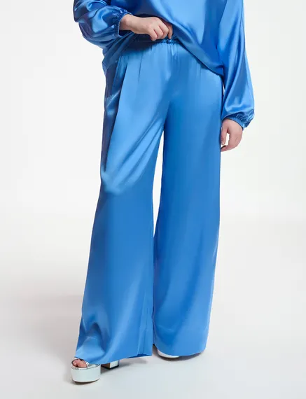 Blue wide-leg pants