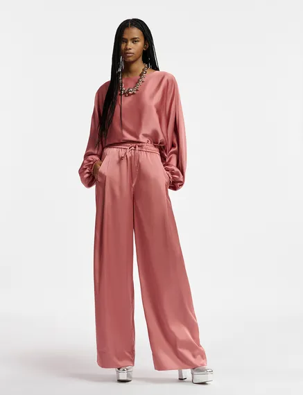 Vintage pink wide-leg pants