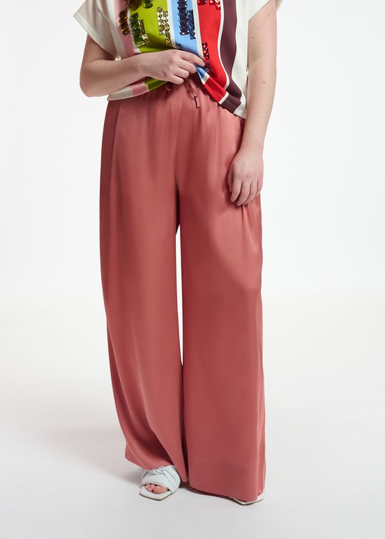 Pantalon vieux rose à jambes larges