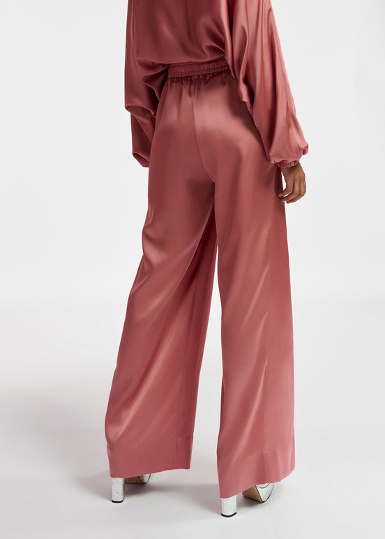 Pantalon vieux rose à jambes larges