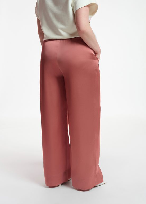 Pantalon vieux rose à jambes larges