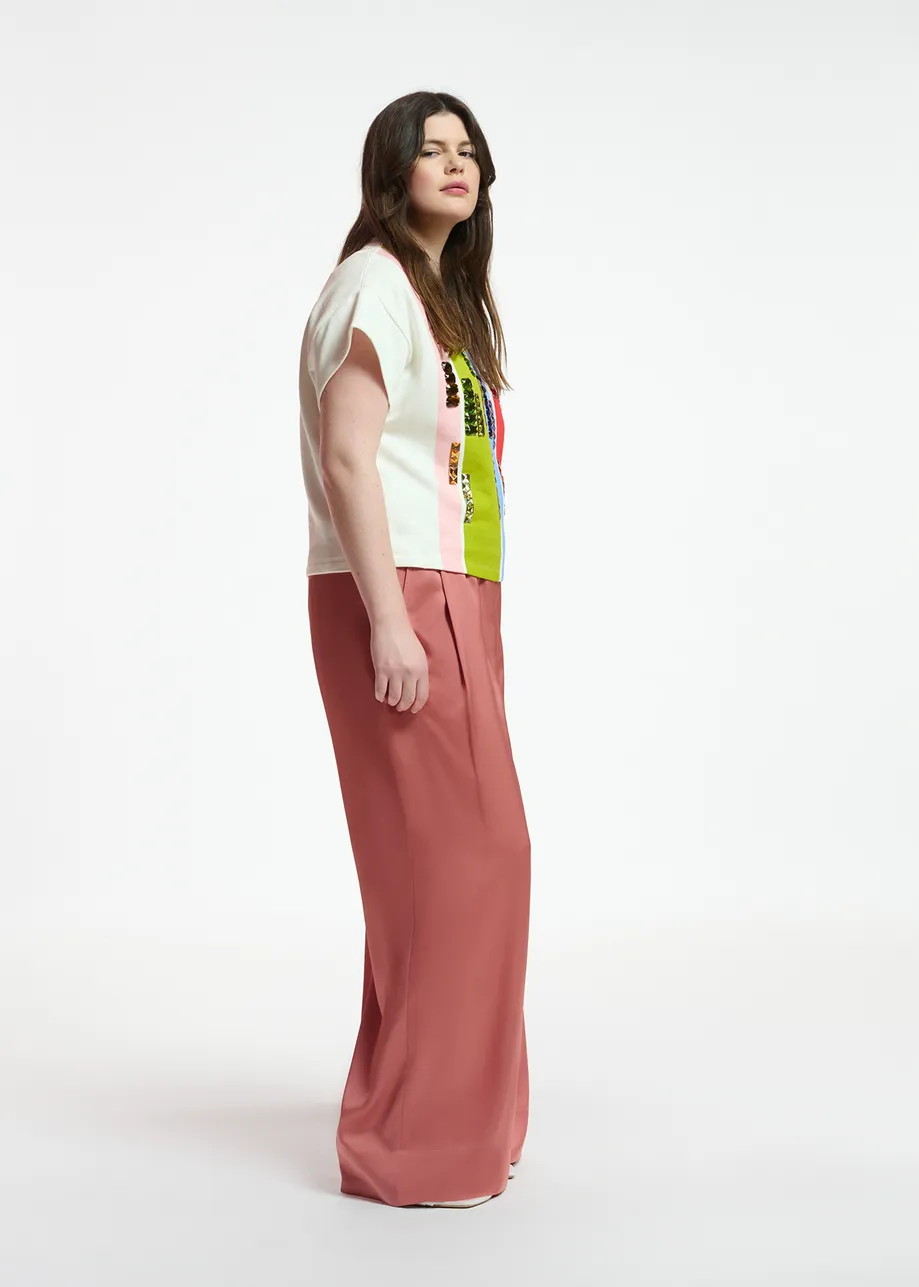Vintage pink wide-leg pants