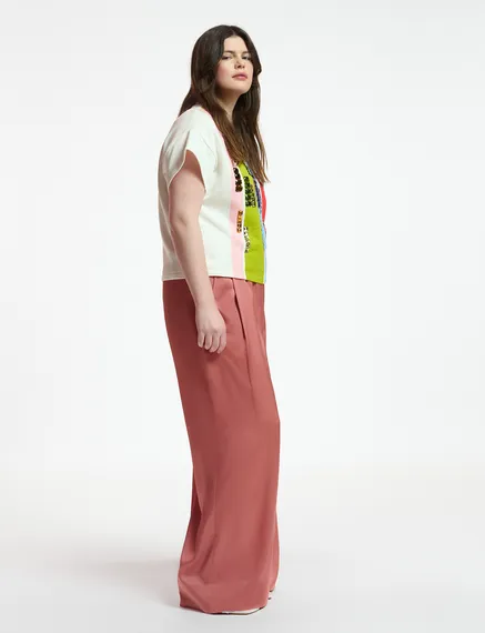 Vintage pink wide-leg pants