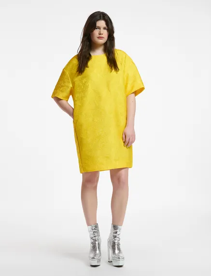 Gele oversized mini-jurk