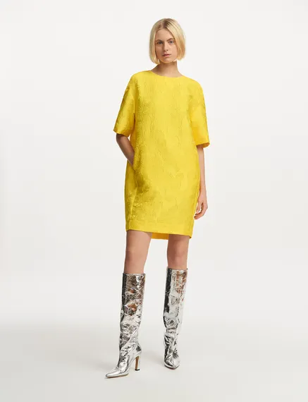 Yellow oversized mini dress