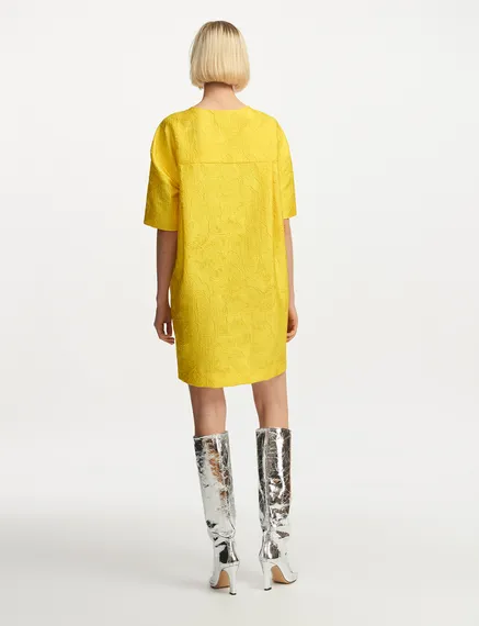 Yellow oversized mini dress